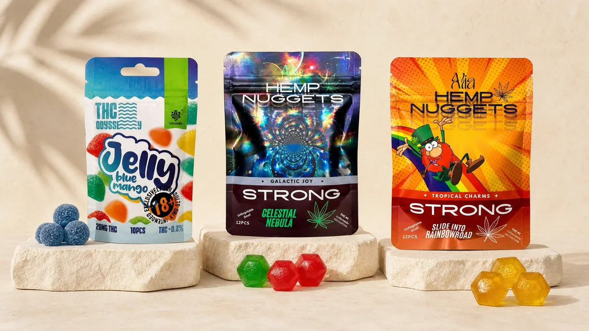 Selection of THC edible products available in Malta
