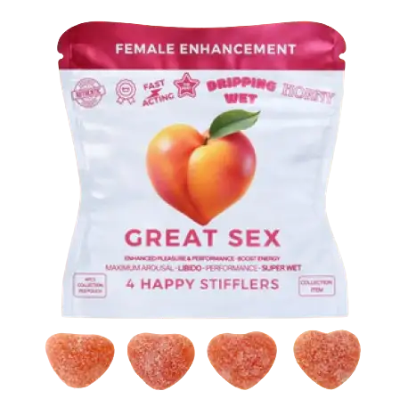 Great Sex Female Gummies with Maca and Puama (4 Pack, Adult Novelty) 