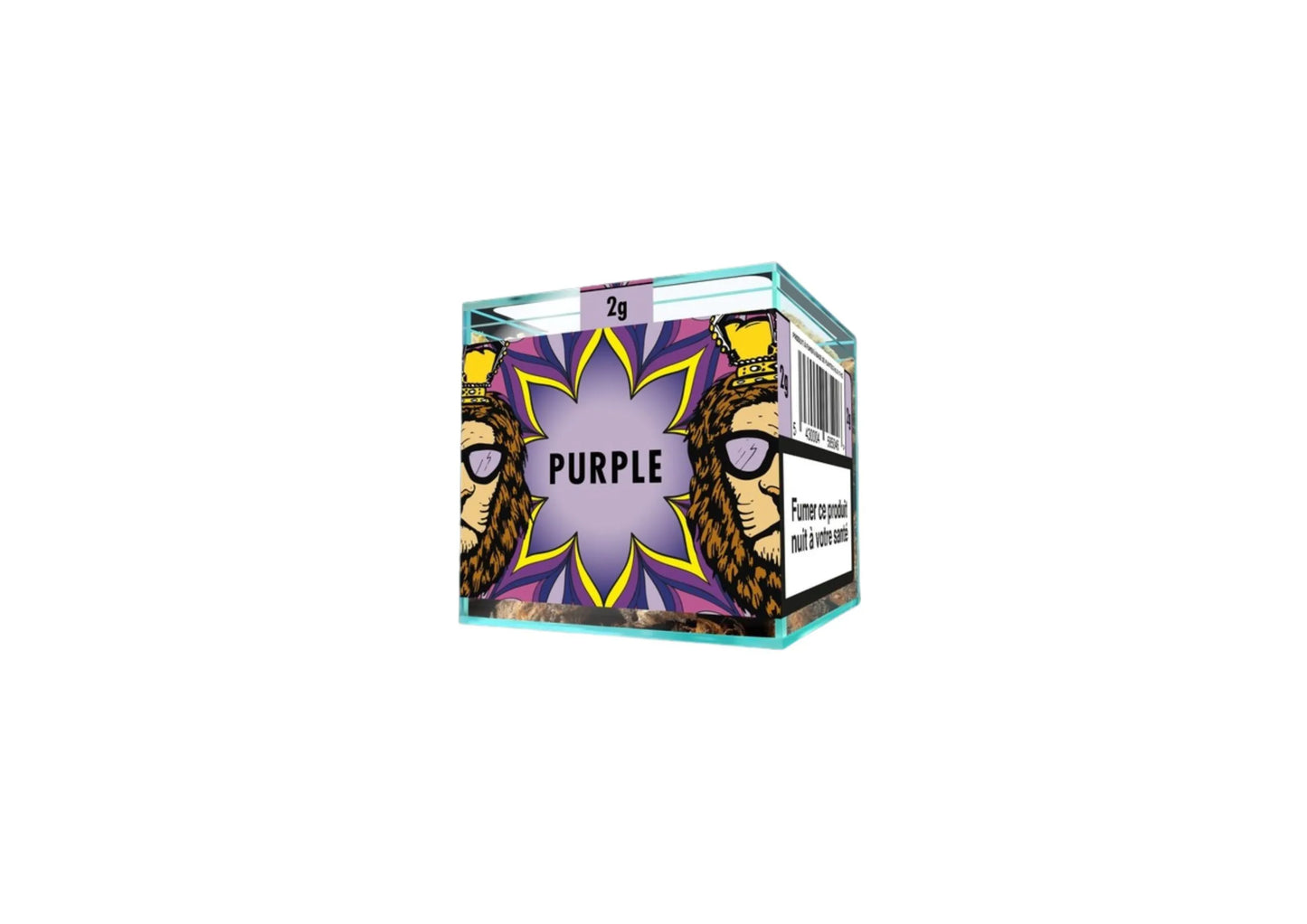 Purple CBD flower 2g cube indica dominant hemp buds relaxing strain EU
