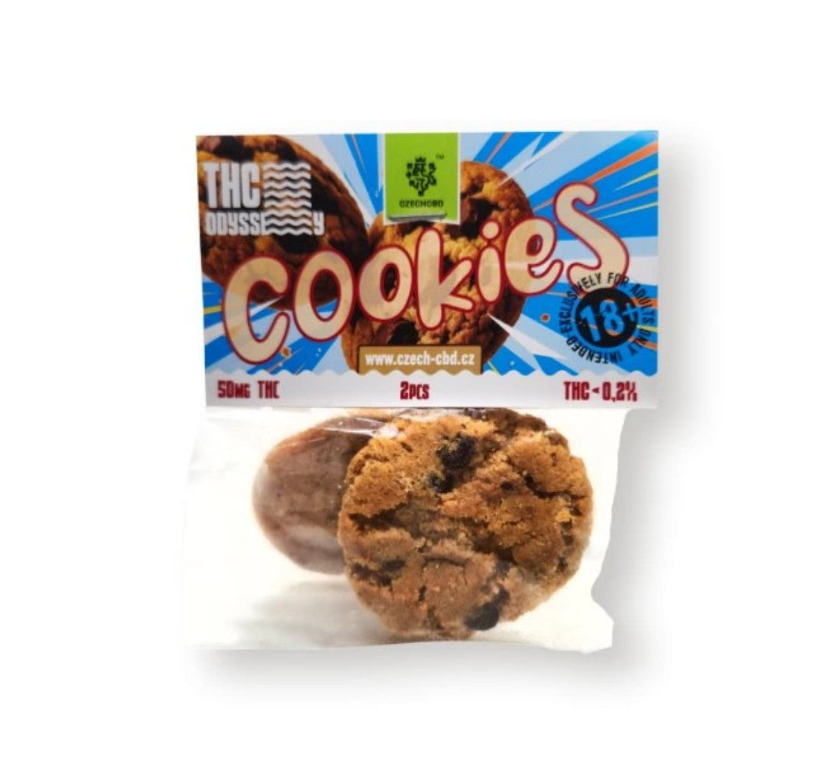 THC Odyssey Cookies 50mg (2 x 25mg) Chocolate Chip 