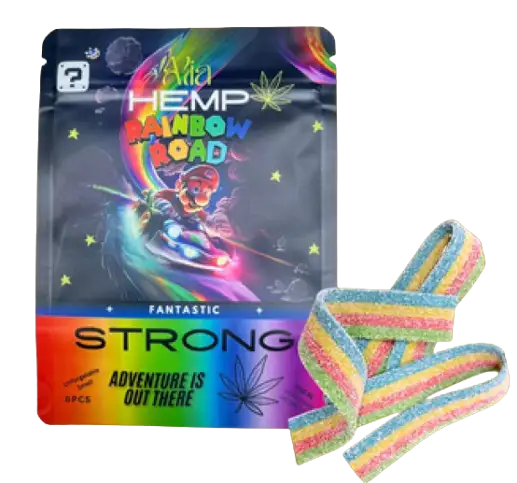 Funnyz THC hemp sour rainbow belts pack of 6 belts now available in Malta