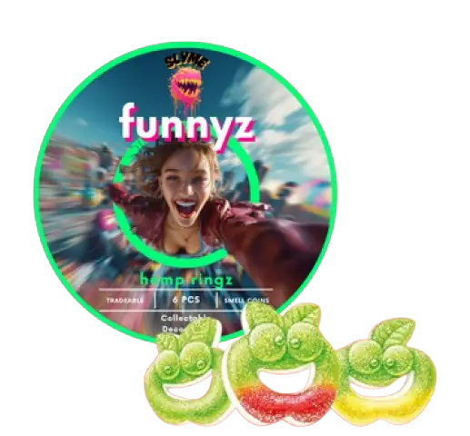 Funnyz THC hemp Sour apple rings packs of 6 available in Malta